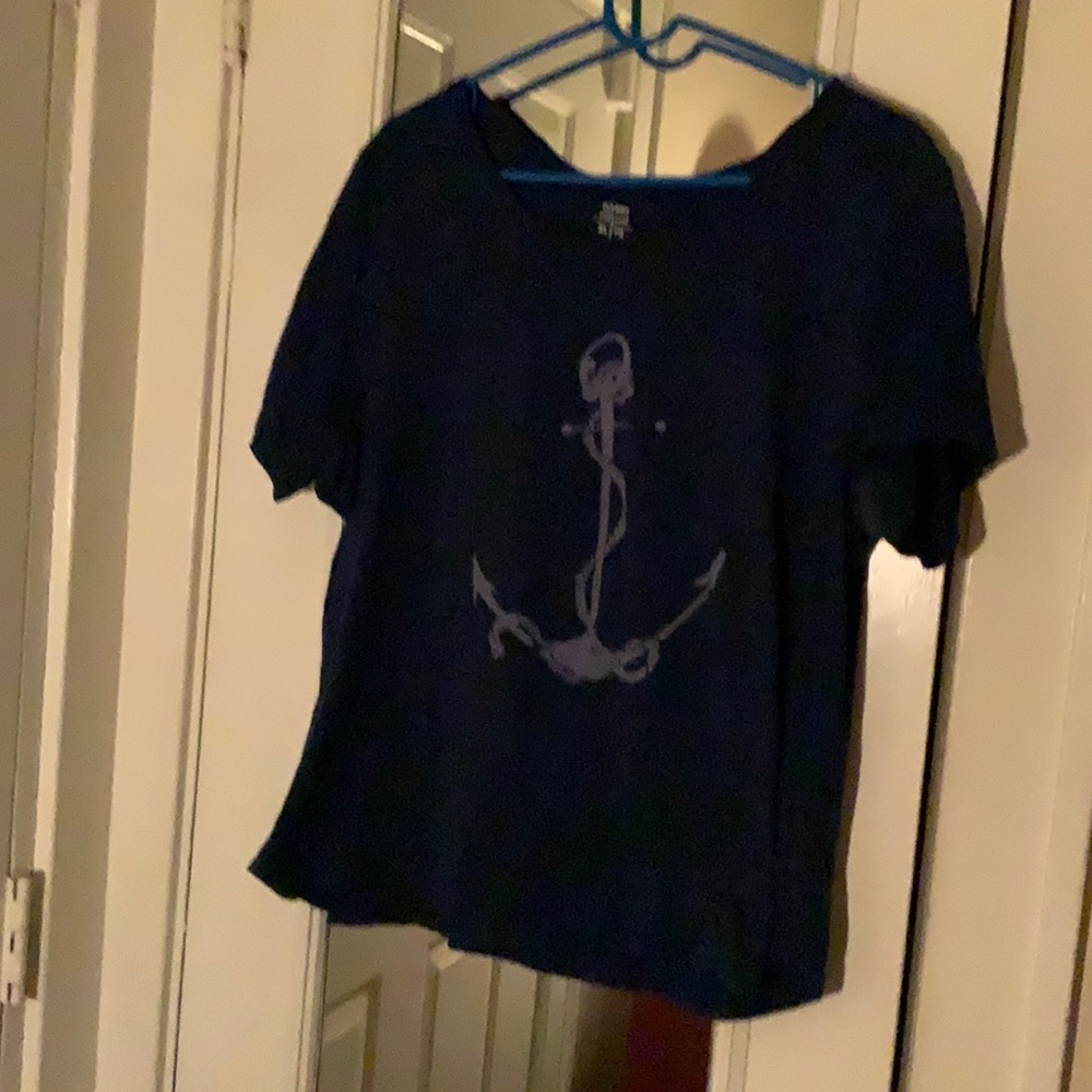 One V and One scoop neck Casual T shirts